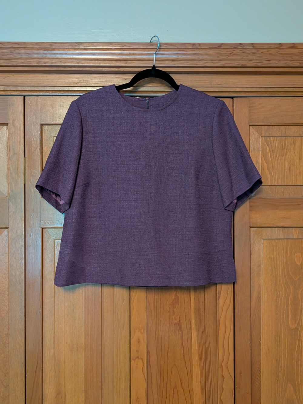Classic Boxy Short-Sleeve Top in Deep Purple